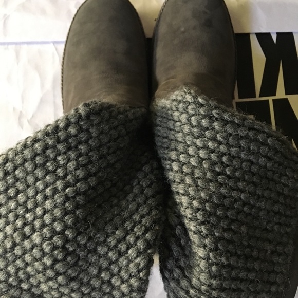 Ugg Lyza Knit Boots in Charcoal Grey, Size 8 - NEW - Picture 4 of 6